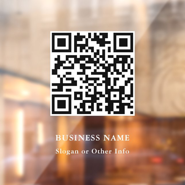 QR Code Website Link White Script Business Window Cling (Sheet 2)