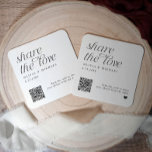 QR Code Wedding Coasters Share the Love<br><div class="desc">QR Code Wedding Coasters: Help guests share the love from your wedding night! This elegant square coaster features a custom QR code guests can scan to upload photos to your shared album. Personalized with your names and wedding date,  it's a stylish and functional keepsake for your celebration.</div>