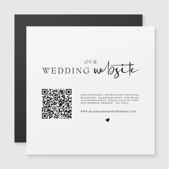 QR Code Wedding Details Magnetic Enclosure Card | Zazzle