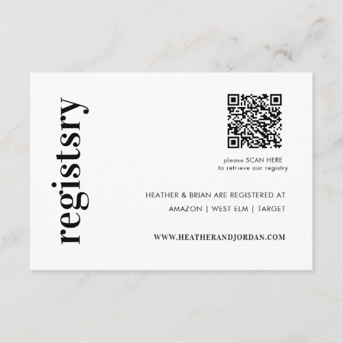 QR Code Wedding Gift Registry 