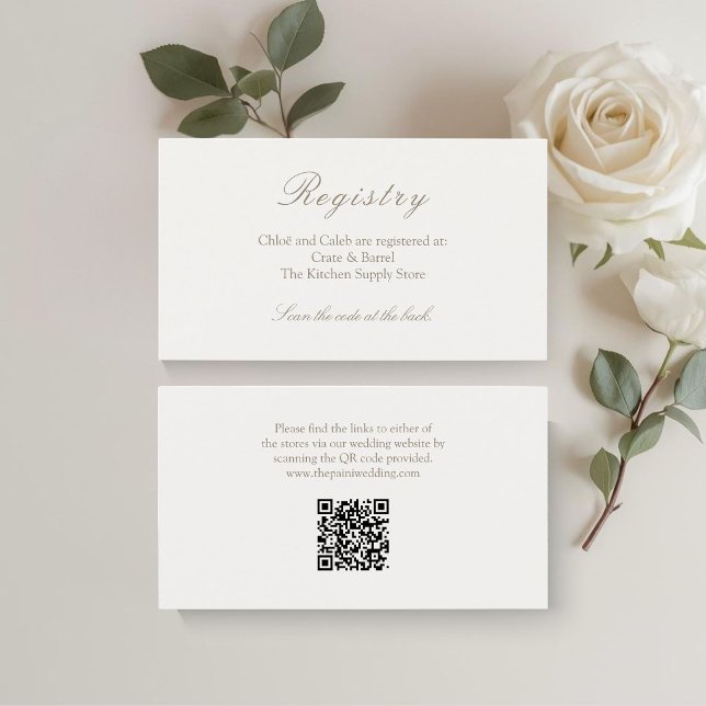 QR Code Wedding Gift Registry Enclosure Card (Creator Uploaded)