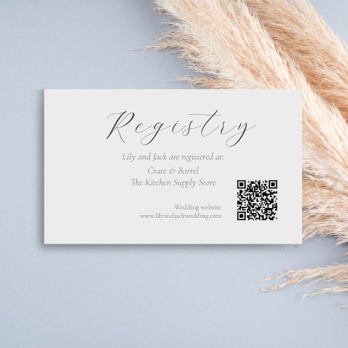 QR Code Wedding Gift Registry Enclosure Card