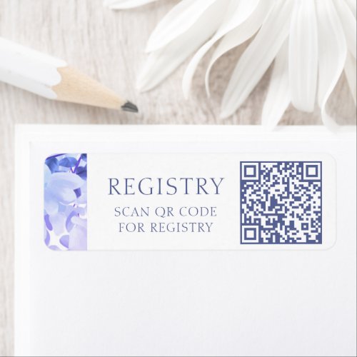 QR Code Wedding Gift Registry Watercolor Floral Label