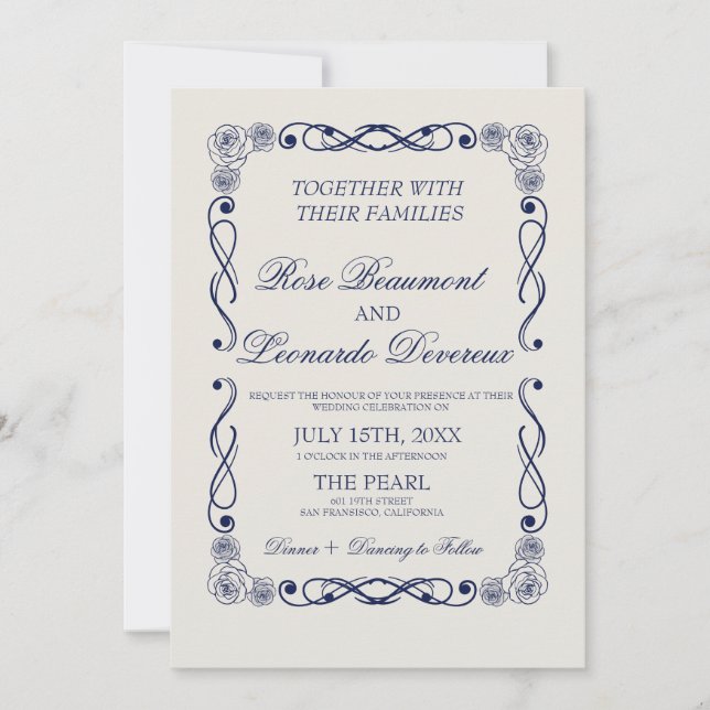 QR Code Wedding Invitation | Elegant Old Money (Front)