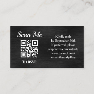 QR Code Wedding Online RSVP Black and White Enclos Enclosure Card