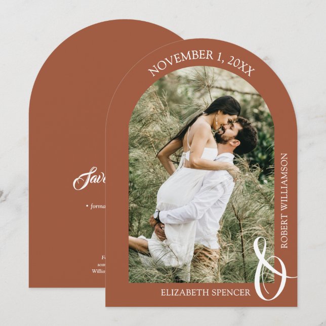 QR Code Wedding Photo Save the Date (Front/Back)