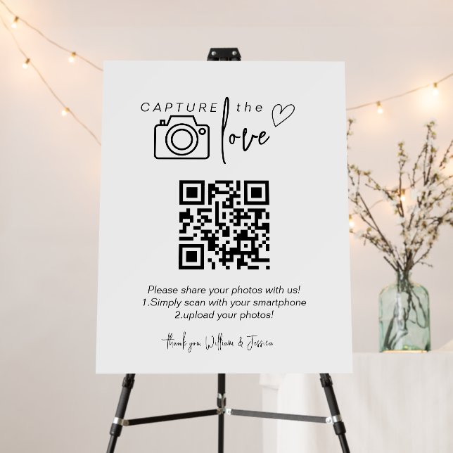 QR Code Wedding Photo Sharing Foam Board (In Situ (Stand))