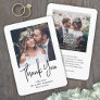 QR Code Wedding Photo Website Simple Modern Script Thank You Card