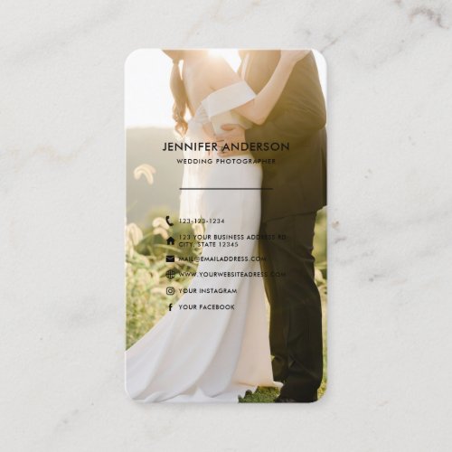QR Code Wedding Photographer Social Media Icons Business Card