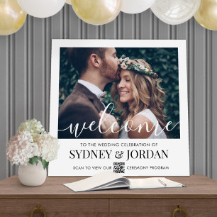 QR Code Wedding Program Welcome Photo Square Foam Board