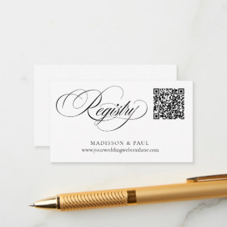 QR Code Wedding Registration Receivable Card