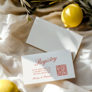 QR Code Wedding Registry Ivory Enclosure Card