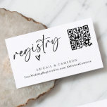QR Code Wedding Registry Modern Simple Handwriting Enclosure Card<br><div class="desc">Modern Minimalist Wedding or Bridal Shower QR Registry Cards: Insert these casual QR registry cards in with your wedding or bridal shower invitations to let your guests know where you're registered! You can click on "customize more" to add more details or a short message.</div>