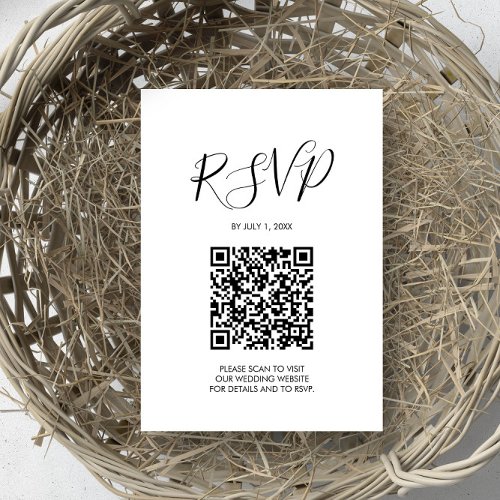 QR code Wedding RSVP Enclosure Card