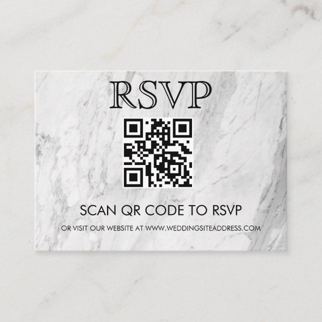 QR Code Wedding RSVP Simple Business Card (Front)