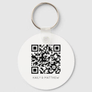 QR Code Wedding Save the date Keychain