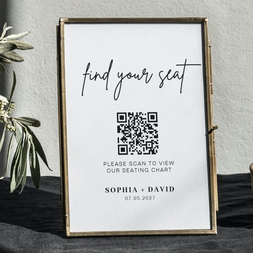 QR code wedding seating chart  find your seat