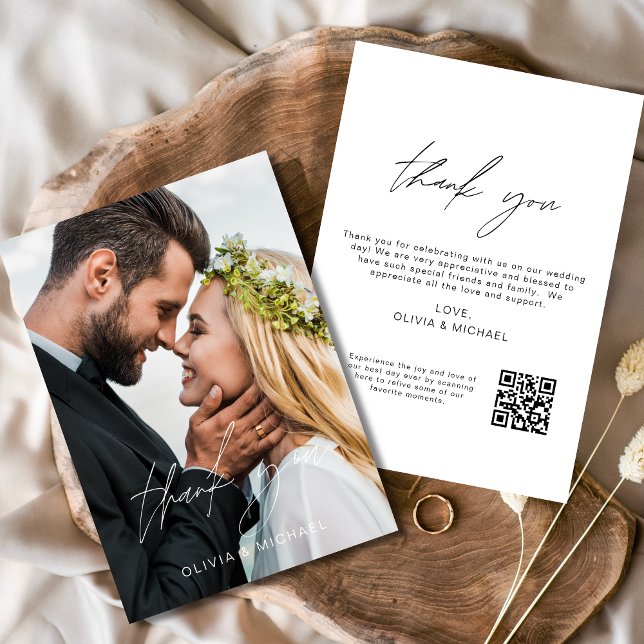 QR Code Wedding Thank You Photo Minimalist (Creator Uploaded)