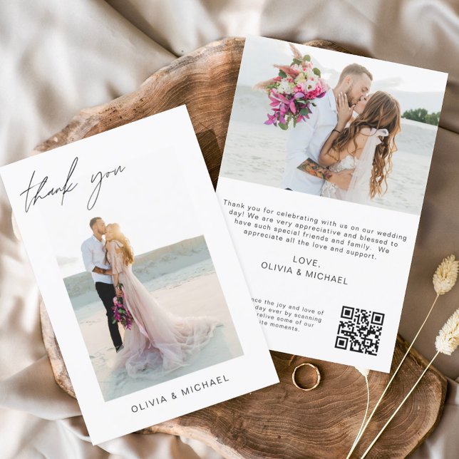 QR Code Wedding Thank You Photo Minimalist (Creator Uploaded)