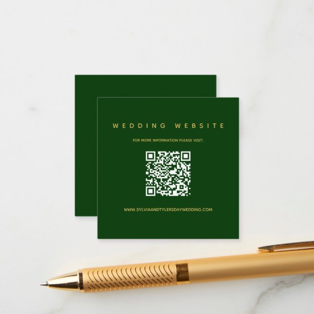 QR Code Wedding Website Enclosure Card (Front/Back In Situ)