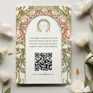 QR Code Wedding Website Info Art Nouveau Enclosure