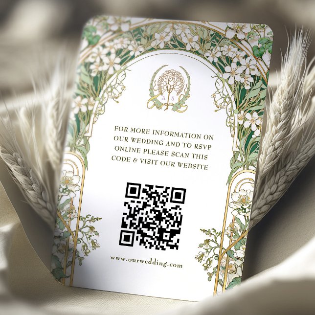 QR Code Wedding Website Info Art Nouveau Enclosure (Creator Uploaded)