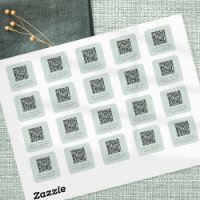 QR Code Wedding Website Names Mint Square Sticker
