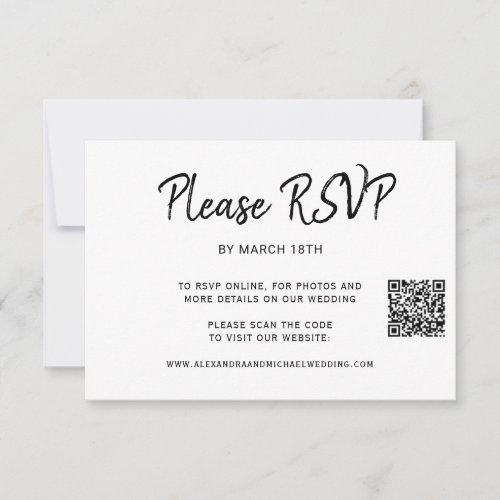 QR CODE wedding website online response RSVP card