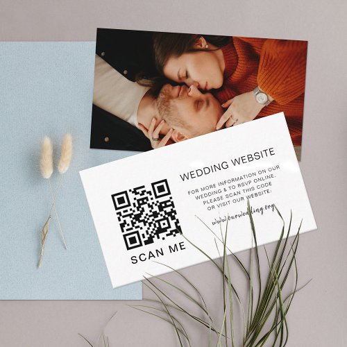 QR code Wedding Website Photo Enclosure Note Card