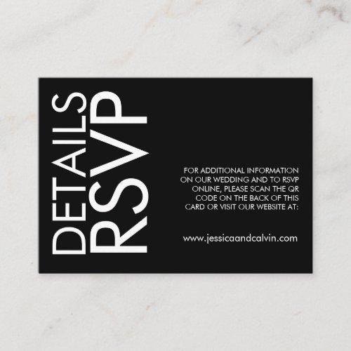 QR Code Wedding Website RSVP Enclosure Card