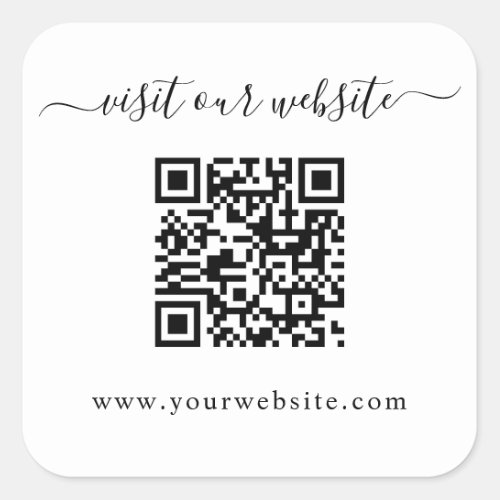 QR Code Wedding Website Square Sticker