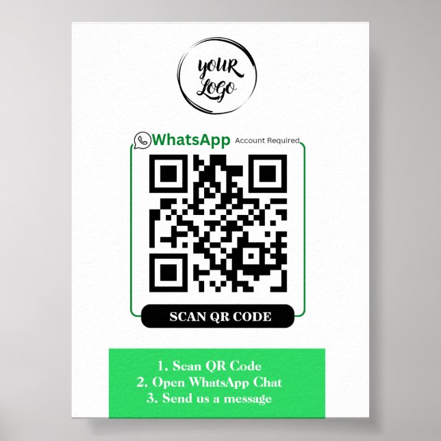 QR Code WhatsApp Business Poster (Front)