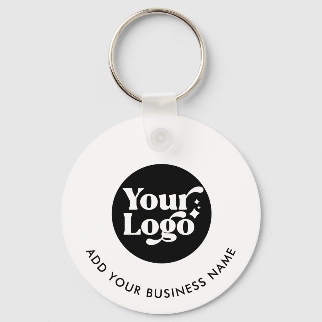QR Code White Logo Website Employee Keychain (Front)