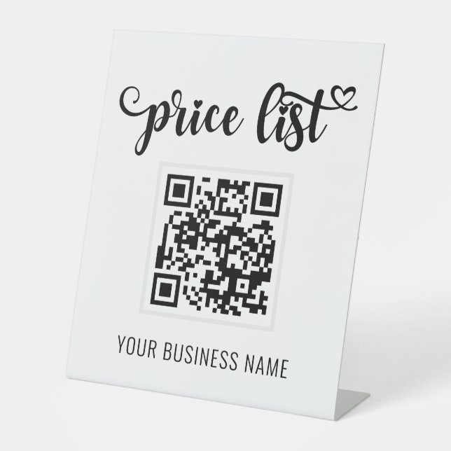 QR Code White Modern Business Pedestal Sign (Front)