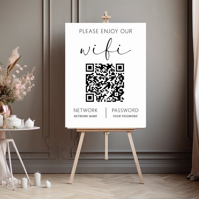 QR Code White Please Enjoy Our Wifi Foam Board (Creator Uploaded)