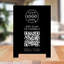 QR Code Wifi | Black Business Logo Scan to Connect Holder