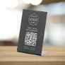 QR Code Wifi | Black Business Logo Scan to Connect Pedestal Sign