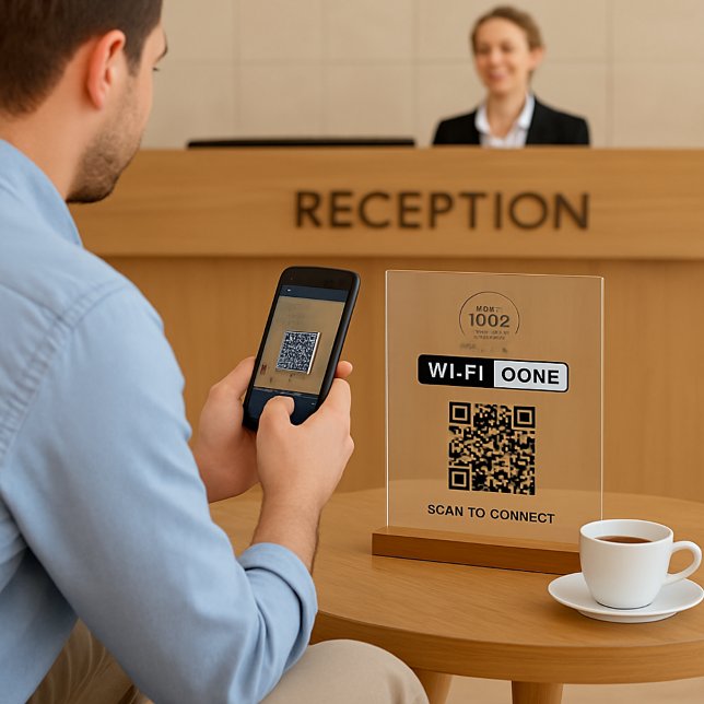 QR Code Wifi Business Logo Scan to Connect Acrylic Sign (Creator Uploaded)