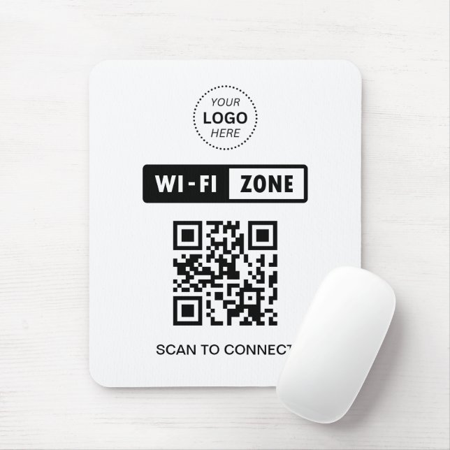 QR Code Wifi Business Logo Scan to Connect Mouse Pad (With Mouse)