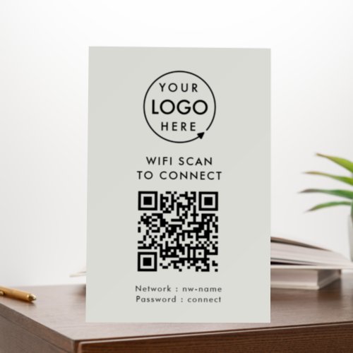 QR Code Wifi  Gray Business Logo Scan to Connect Foam Board
