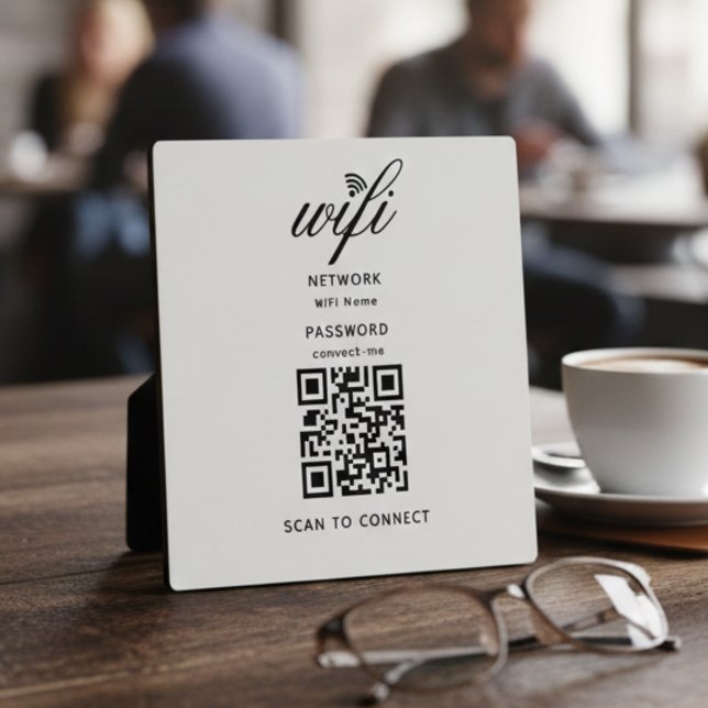 QR Code Wifi Internet Password White Plaque (Creator Uploaded)