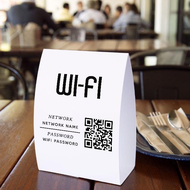 QR Code Wifi Network Name & Password  Paper Table Tent (Insitu(Restaurant))
