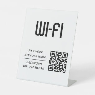 QR Code Wifi Network Name & Password Pedestal Sign