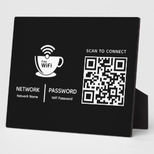 QR Code Wifi Scan to Connect Business Logo Plaque