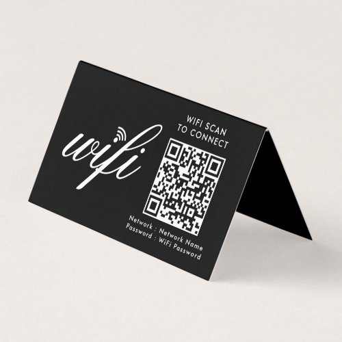 QR Code Wifi Scan to Connect Custom Branded Black