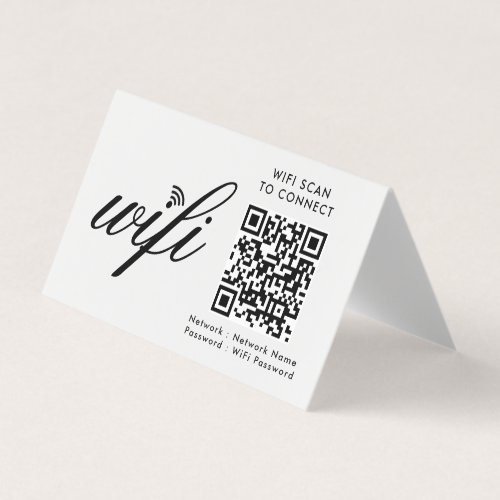 QR Code Wifi Scan to Connect Custom Branded White