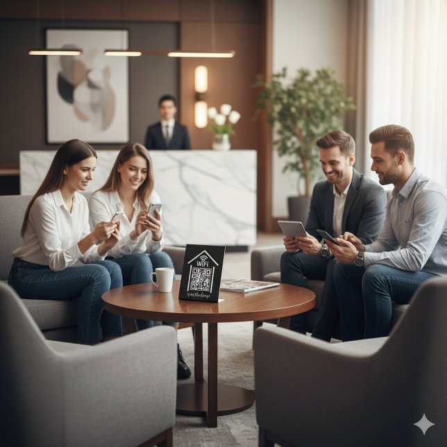 QR Code Wifi Scan to Connect is on the house Pedestal Sign (Creator Uploaded)