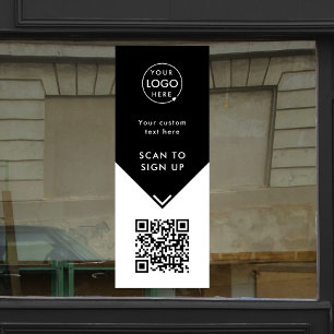 QR Code Window Cling Business Black Vinyl Decal