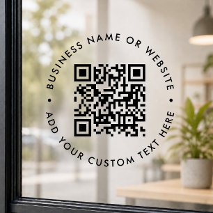 QR Code Window Cling   Custom Business Decal Sign