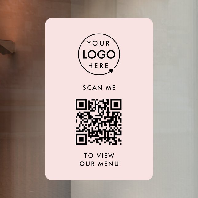 QR Code Window Cling | Menu Vinyl Decal Sign (Branded interactive QR code menu window clings for restaurants, bars, cafes & hospitality events!)